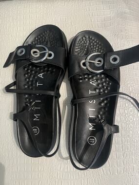 Miista Silva Eyelet Strap Lather Sandals 40